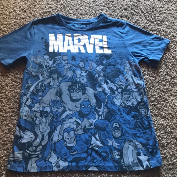 Marvel Other - Marvels Deep Blue Boys Short Sleeves Marvels Charters Tee Shirt